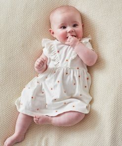 Robe bi-matière imprimé soleils, écru/jaune - Beige