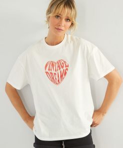 T-shirt en jersey avec imprimé - blanc