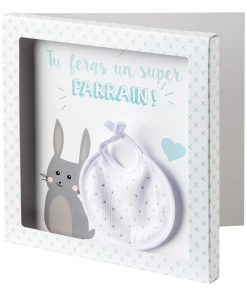 Carte d'annonce de grossesse + enveloppe - Parrain - Bleu