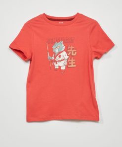 T-shirt en jersey à manches courtes - Rouge