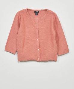 Gilet en maille fantaisie - Rose