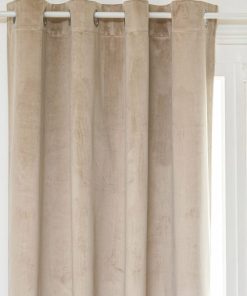 Rideau occultant à œillets 140x260 velours Théa beige - Beige