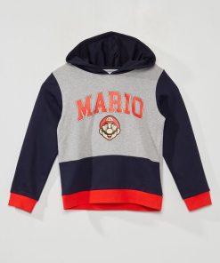 Sweat à capuche 'Mario' - Gris/marine