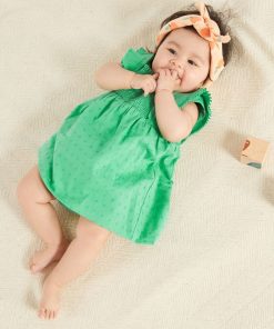 Robe en voile de coton + culotte - 2 pièces - Vert
