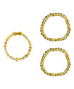Box bracelet bébé et 2 bracelets Adulte - Ambre - Honey - Orange