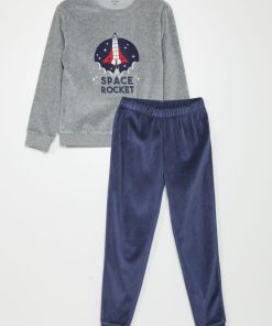 Pyjama le velours - 2 pièces - Gris
