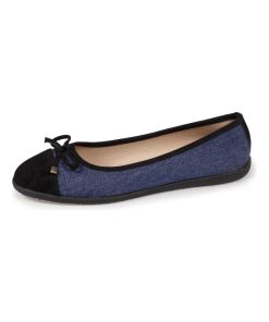 Ballerines femme nœud effet jean Bleu - Bleu