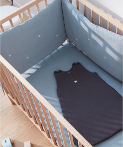 Tour de lit en gaze de coton - bleu