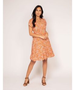 Robe courte motifs IJONA - Orange