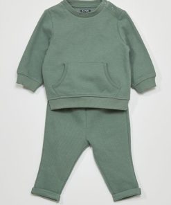 Ensemble t-shirt + pantalon de jogging - 2 pièces - Vert forêt