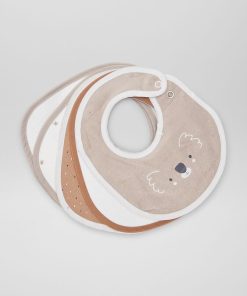 Lot de 5 bavoirs en éponge - Beige