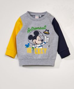 Sweat en molleton 'Mickey' 'Astronaut' 'DS' - Gris bleu