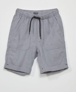 Bermuda regular en coton lin - Bleu