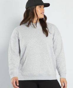 Sweat à capuche avec poche kangourou - Gris