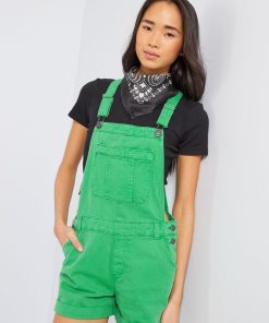 Salopette en jean effet destroy - vert