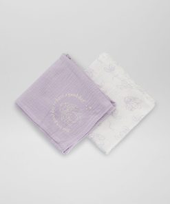 Lot de 2 langes 'Stitch' - Violet/blanc