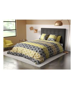 Housse de couette + taie microfibre Art hiko - Jaune