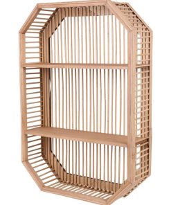 Étagère murale design octogonale 2 niveaux - Beige
