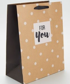 Sac cadeau 'For you' - marron