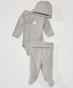 Ensemble body + legging + bonnet - 3 pièces - Gris