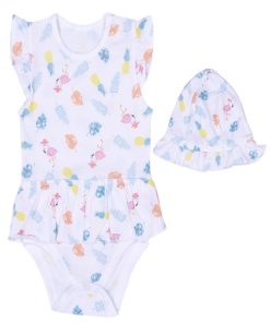 Body robe et chapeau , Tropi - Blanc