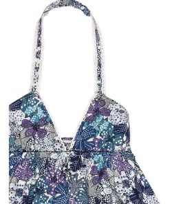 Robe Bohème Fille Fleurie Liberty Lilas Violet Bleu EUGENIE - 'LA FAUTE A VOLTAIRE' - Blanc Bleu marine Blanc