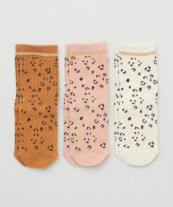 Lot de 3 paires de chaussettes 'léopard' - Camel