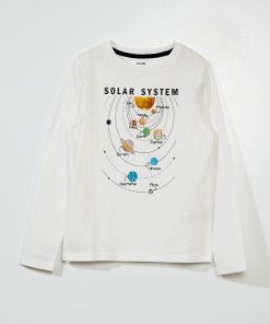 T-shirt en jersey à manches longues - Blanc
