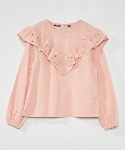 Blouse à volants - Rose clair