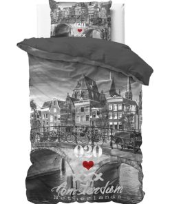 Parure de Lit Coton Pont d'Amsterdam - Gris