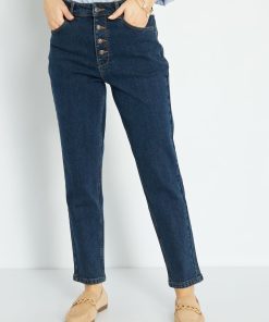 Jean mom à taille très haute - L30 - Brut