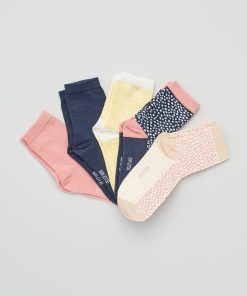 Lot de 5 paires de chaussettes à pois - Rose