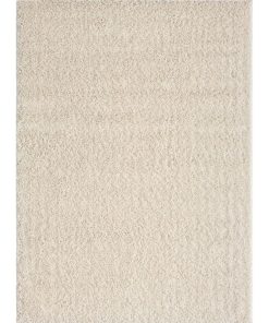 Tapis shaggy 240x320 UNISHAG Crème idéal pour la salle à manger - Ecru