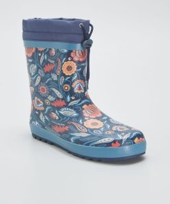 Bottes de pluie 'fleurie' - bleu