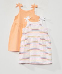 Lot de 2 robes en maille jersey - Corail