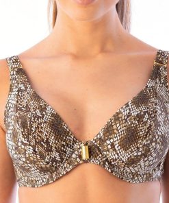 Haut de maillot de bain foulard Estela - Marron