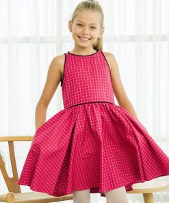 Robe Qui Tourne Fille Carrx Roses Bleu Ciel HEPBURN - 'LA FAUTE A VOLTAIRE' - Bleu Rose foncé