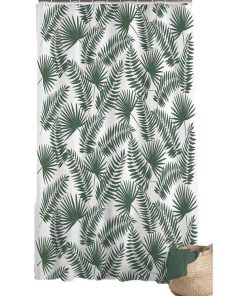 Rideau de douche Modele Feuilles Jungle - Vert