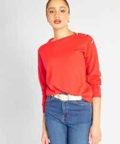 Pull maille douce 'JDY' - Rouge