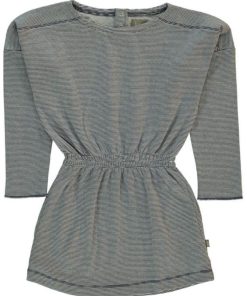Robe Enfant Rayée en Jersey Bio - Bleu marine