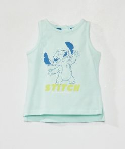 Débardeur imprimé 'DS' 'Stitch' - BLEU