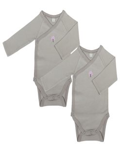 Eveil Et Nature Lot De 2 Bodys Manches Longues Coton Bio - Mauve