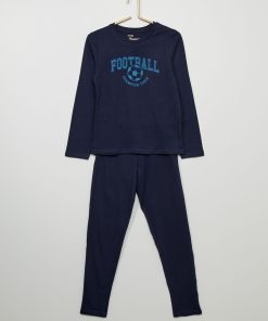 Pyjama long en jersey - 2 pièces - Bleu