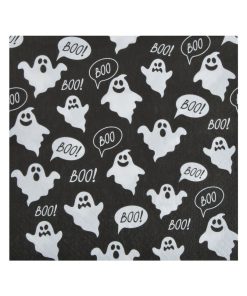 Lot de 20 serviettes en papier Petit fantome - Noir
