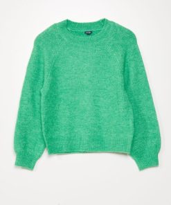 Pull en maille à col rond - Vert