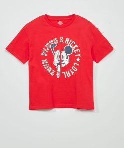 Tee-shirt coupe loose 'Mickey and friends' - Rouge