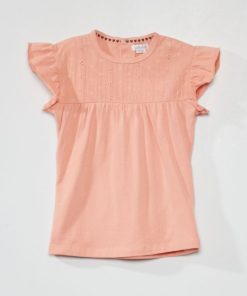 T-shirt avec broderie - rose