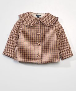 Veste matelassée à carreaux - Marron