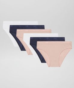 Lot de 6 culottes 'Dim' - Blanc/bleu/rose