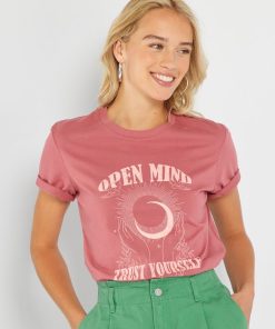T-shirt en jersey imprimé - Rose